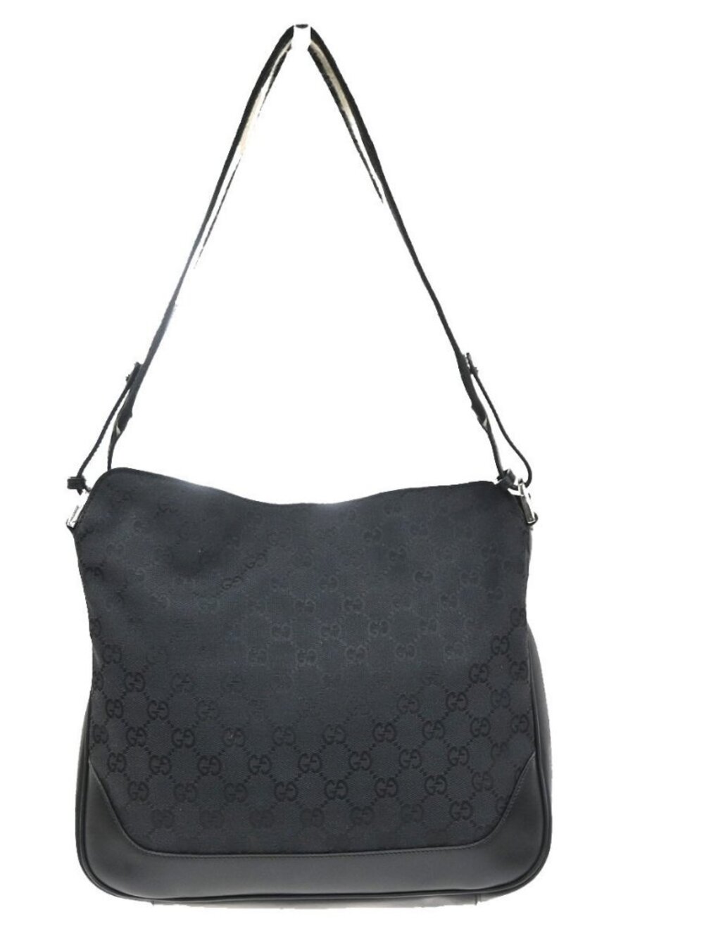 GUCCI GG Pattern Sherry Line Shoulder Bag Canvas Leather Black SHW Italy 32KC939 - Picture 4 of 15